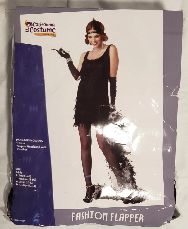 Disfraz Flapper Moda Adulto por Califoria Disfraces Talla Mediana 8-10 Mujer Foto 2 de 3