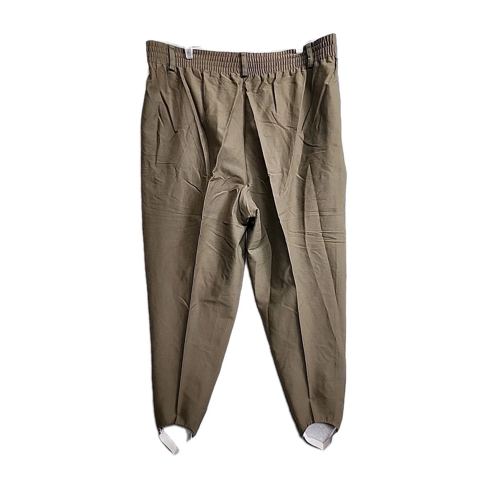 Lane Bryant Y2K Venezia Pants Stirrup Pants Pleated Dress Pants Sz 22 Olive Drab - Image 2 of 2