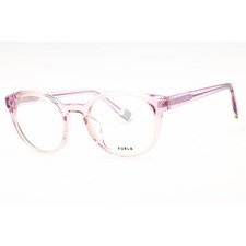 Furla Women's Eyeglasses Shiny Transparent Lilac Full Rim Round VFU642V 06PF
