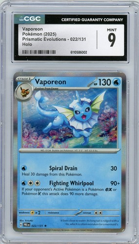 Vaporeon graded CGC 9 for sale on eBay