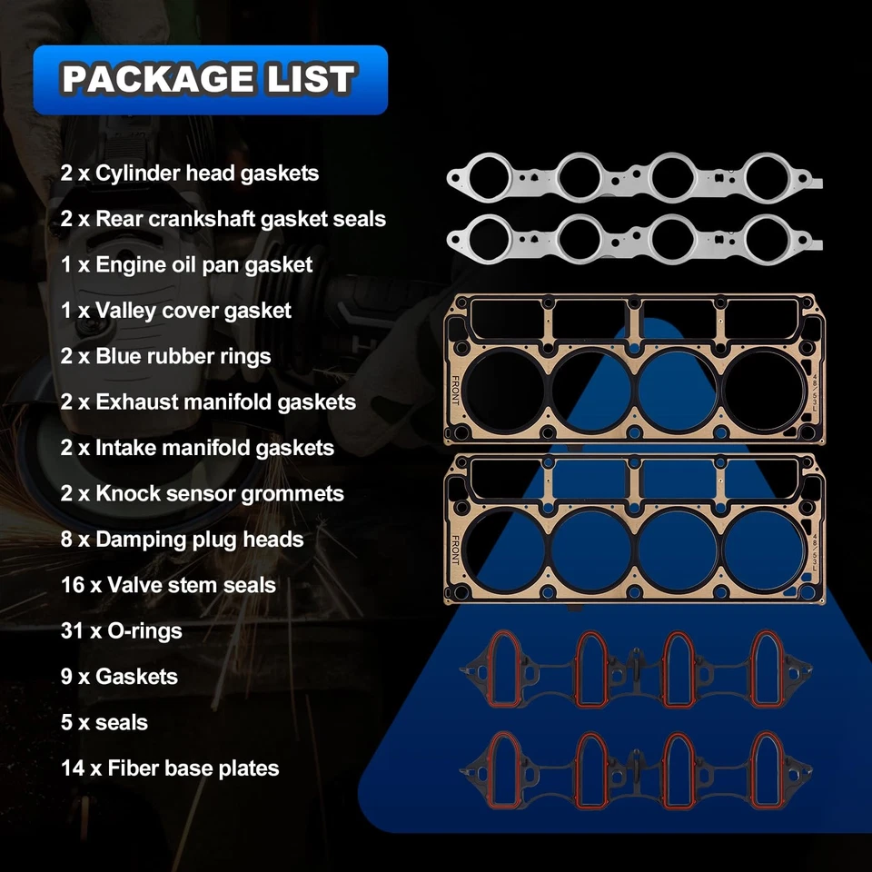 Head Full Gasket Set for 2002-11 Chevy Silverado 1500 Tahoe GMC Sierra 5.3L 4.8L - Image 3 of 4
