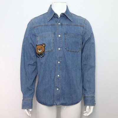 Gucci Teddybär Denim Herren Hemd 655703 X-Kai AA62854 155393841