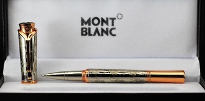 Premium MontBlanc Star Walker Black Ink Pen In Rose Gold + Silver Body Lmted Ed.