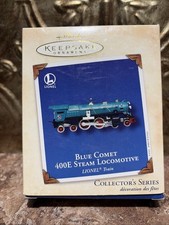2002 Hallmark Lionel Blue Comet 400E Steam Locomotive Diecast Train Ornament New