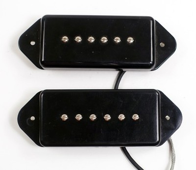 GFS P90 Pickup Set Bridge & Neck with Black Covers Les Paul SG Junior Special