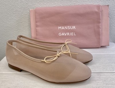 Mansur Gavriel Ballerina Flats Womens US6.5 EU36.5 Beige Dream Mesh Slip On Shoe