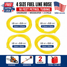 4 Size Fuel Line Hose 16 Feet Petrol Tubing Chainsaw Common Weedeater 2 Cycle US