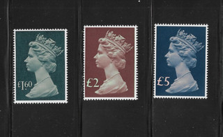 Great Britain Scott MH174 176 High Value Machins £1.60 to £5 Mint Never Hinged