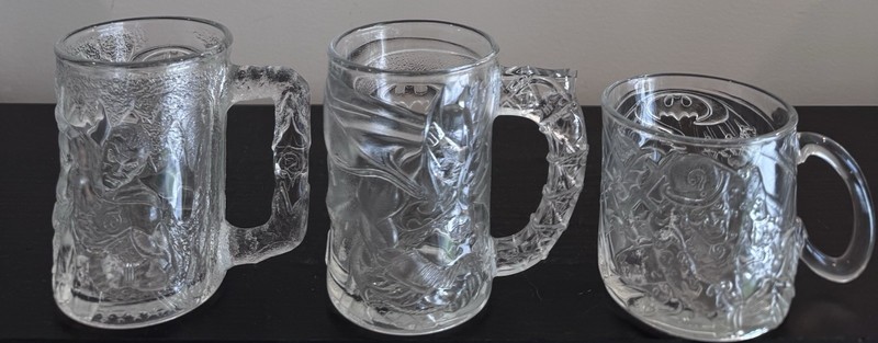 Lot 3 - 1995 McDonald Batman Forever Mugs Riddler , Batman and Robin DC Comics