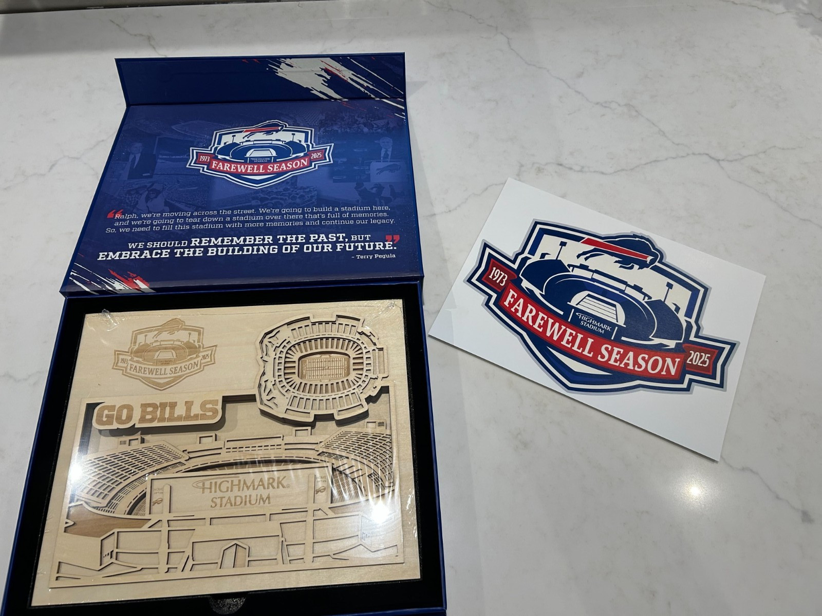 Buffalo Bills Highmark Stadium Wooden Artwork Farewell Season Ticket Member Gift