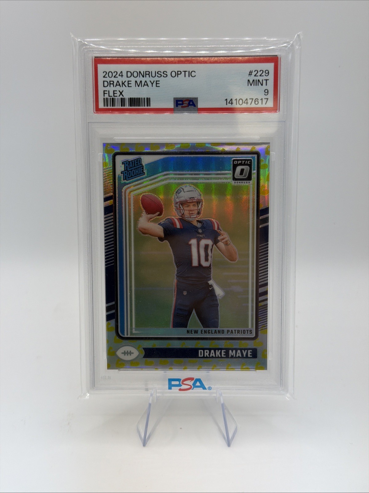 2024 Panini Donruss Optic - Rated Rookie Drake Maye #229 Flex Prizm /149 (RC)
