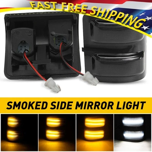 LED 2x White Switchback Flowing Amber Side Mirror for Light 08-16 Ford F250 F350