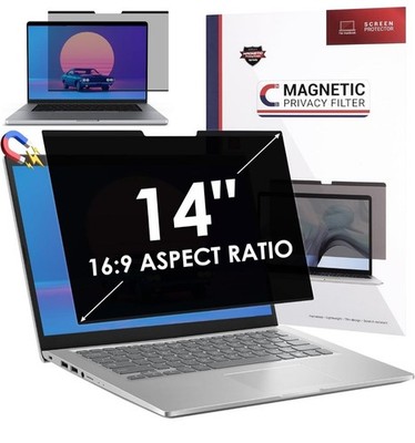 SOPPY 14 Zoll 16:9 Magnetischer Sichtschutz für Laptop, Abnehmbare Schutzfolie...