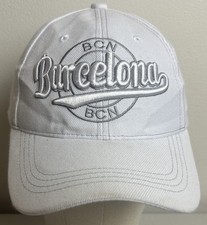 Cappello Barcellona BCN bianco regolabile logo ricamato berretto Spagna souvenir
