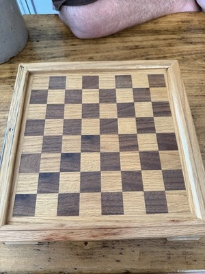 Vintage Wooden Game Set ~ Chess/Checkers/Dominoes/Cards/Cribbage/Dice/Cups/Board