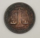 1 Troy Oz. Toned Silver Round .999 Fine Scales Of Justice