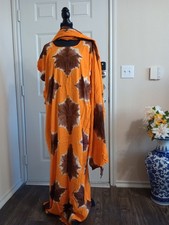 African Dera Kaftan Dress Tie Dye One Size Multi Color