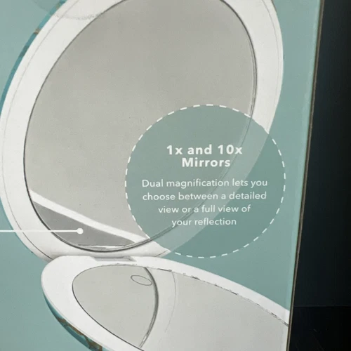 Fancii Lumi Luxe Compact LED Mirror With 10x/1x Magnification (Aqua Agate) - Picture 3 of 5
