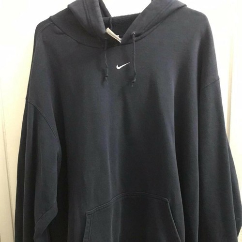 Middle Swoosh Nike Navy Blue Hoodie | eBay