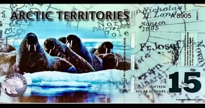 Arctic Territories 15 Polar Dollar 2011 INC Polymer N#325424, The Walrus PP336