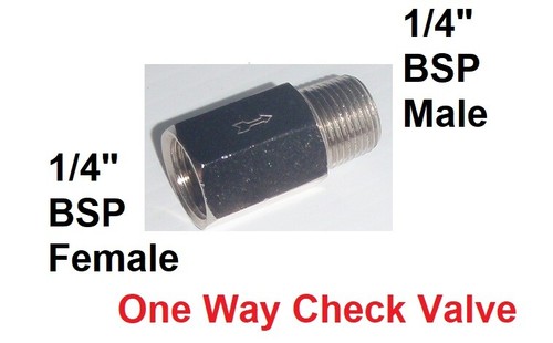 Air Fitting - One Way Check Valve - 1/4" BSP Male Flow to 1/4" BSP Female - Picture 5 of 5