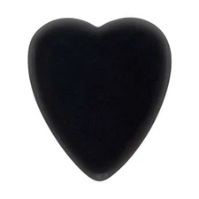 Black Obsidian Volcanic Glass Guitar Pick - 3.0mm Heart Handmade Stone Plectrum