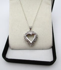 Kay Jeweler's Sterling Silver 35 Diamond Heart Pendant Necklace 18"in Box [N125] — photo 2