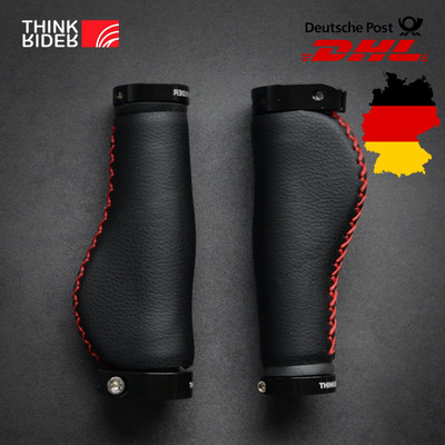 ThinkRider Fahrradgriffe Kunstleder Rutschfest MTB City Lenkergriffe mit Lock
