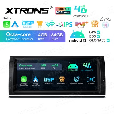 CAM+10.25'' IPS Android 14 Octa Core 4G LTE WIFI Car Stereo DSP BT For BMW X5 E53
