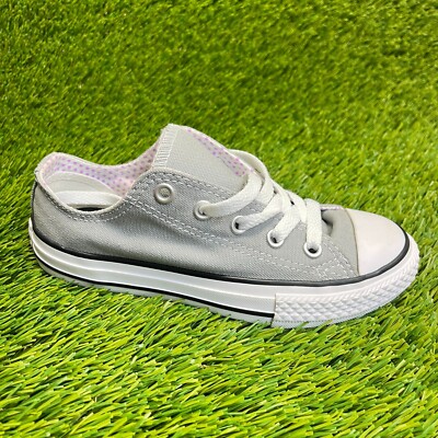 Converse All Star Double Tongue Low Boys Size 12.5C Gray Athletic Shoes Sneakers