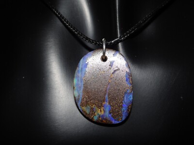 Boulder Opal Anhänger 19,7ct mit 925er Biegering Queensland Australien
