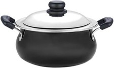 Vinod Black Pearl Hard Anodised Casserole Handi with Stainless Steel Lid