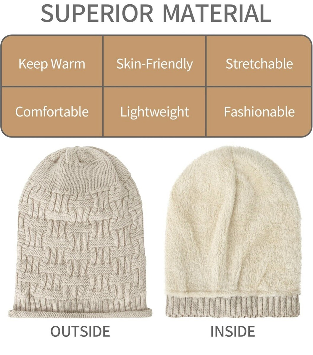 SENKER FASHION 2 PK WINTER SLOUCHY BEANIE KNIT HAT MENS  display picture 2