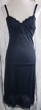 VTG Nancy King Lingerie Dress Full Slip Nylon Adjustable 2143 Black Size 32