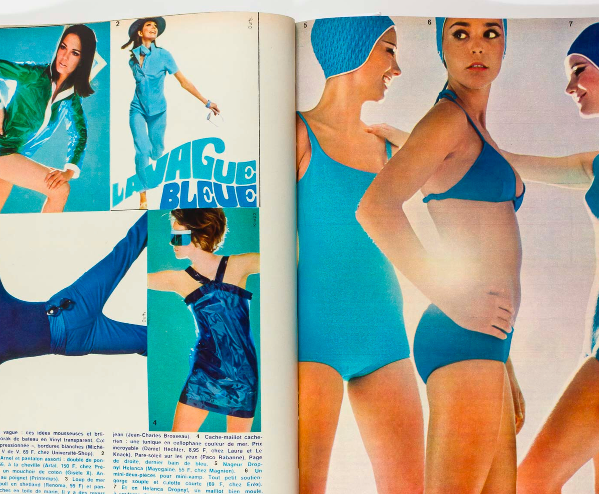 Nicole de Lamarge BLUE WAVE Duffy FRENCH ELLE magazine May 1966