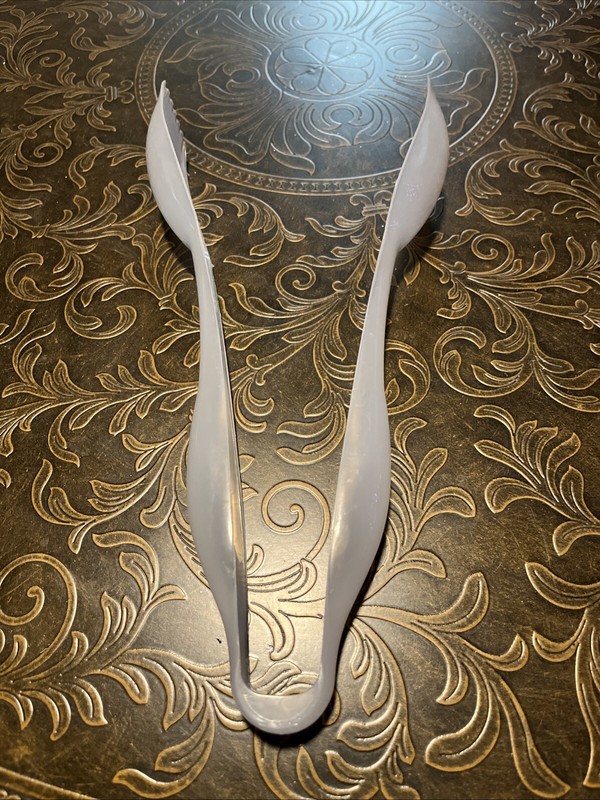 Plastic Salad Tongs White