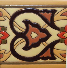 Mexican Tiles High Relief Ceramic Cuerda Seca Malibu Santa Barbara Tiles CS-97