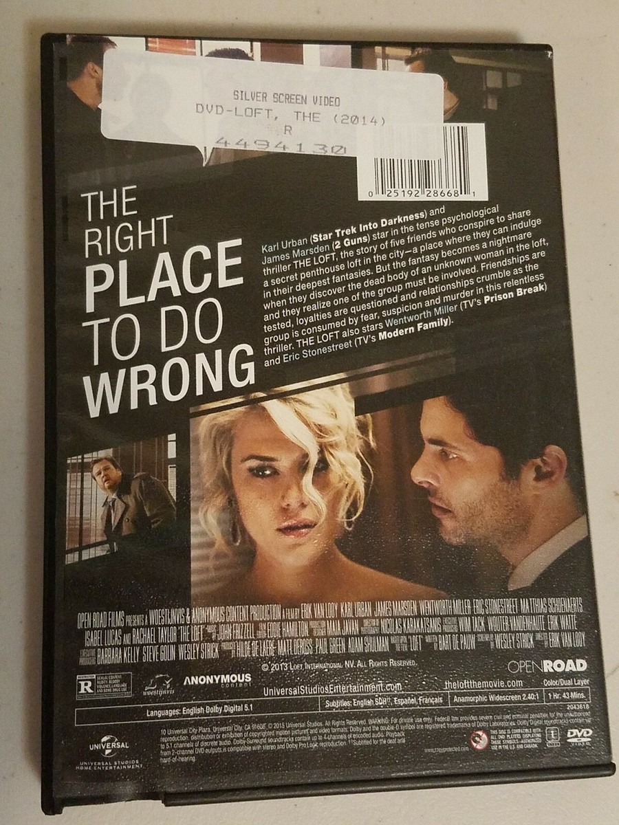 The Loft (DVD, 2014) Karl Urban, James Marsden, Wentworth Miller