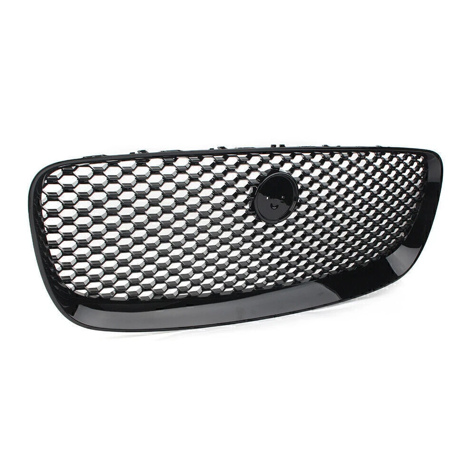 Front Upper Vent Grille Gloss Black Mesh Radiator Fit Jaguar F-PACE 2016-2020 Foto 3 de 4