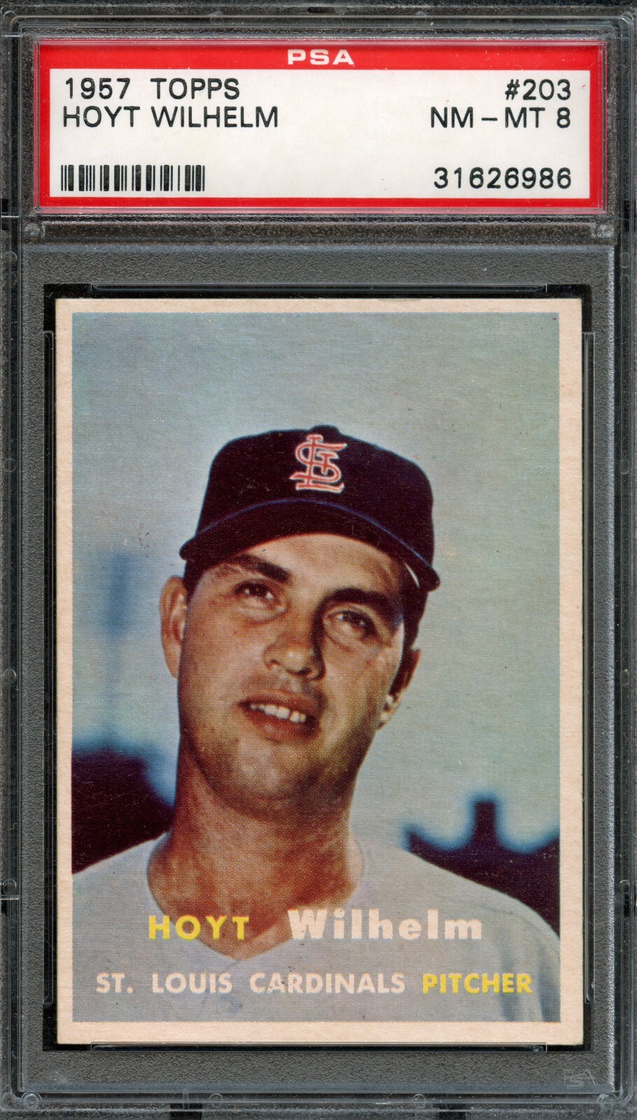 BB - 1957 Topps - #203 - Hoyt Wilhelm - PSA 8 - NM-MT