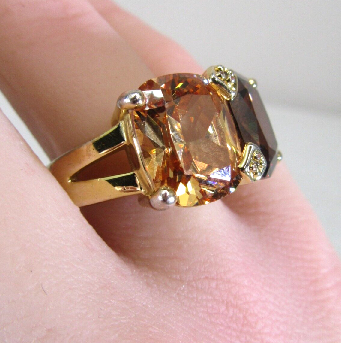 signed FRANCESCA VISCONTI statement ring crystal … - image 4