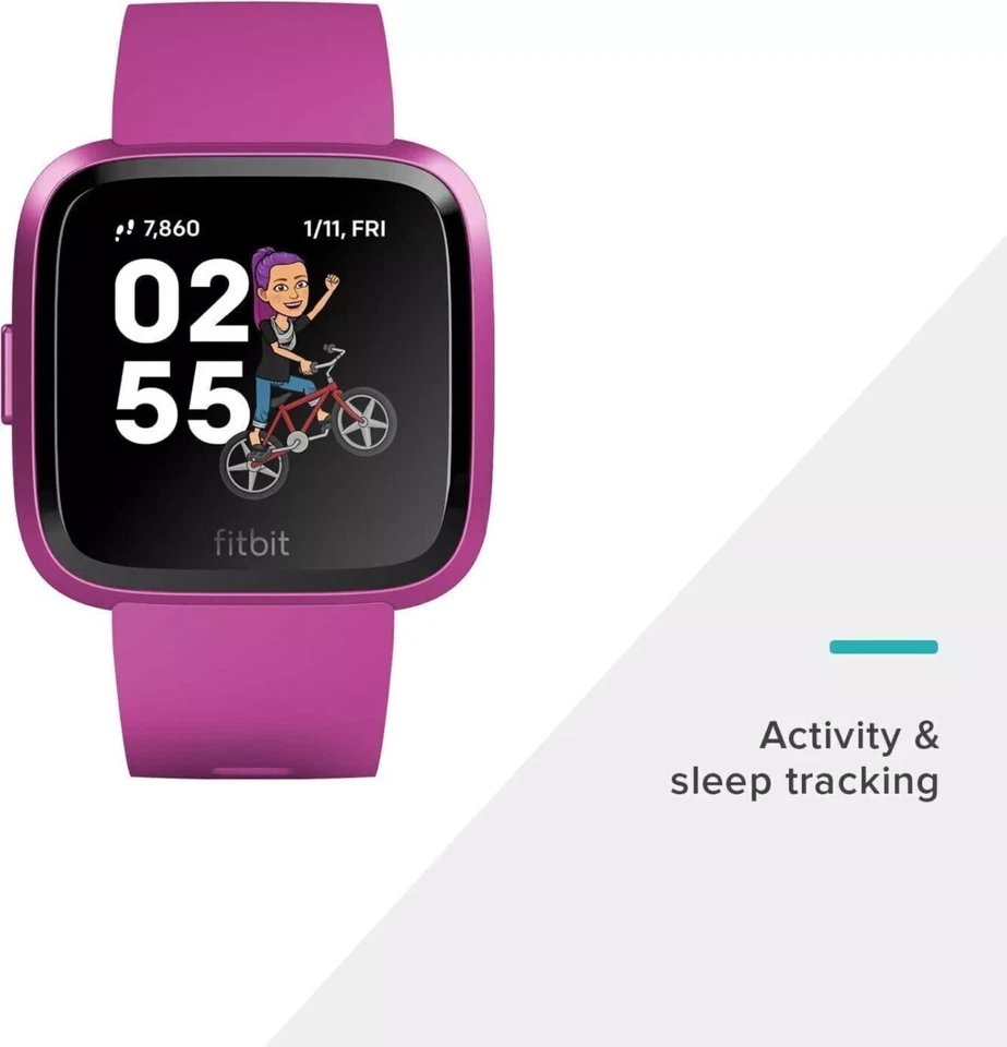 Fitbit Versa Lite Smart Watch Fitness Activity Trackers (S and L Bands) Mulberry - Image 2 of 4