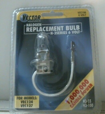 Vector VEC198 Ultra White Blue Halogen Bulb, H-Series, 6v, FREE SHIPPING