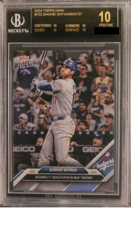 BGS 10 SHOHEI OHTANI #722 2024 TOPPS NOW 1st 50/50 in MLB BLACK 