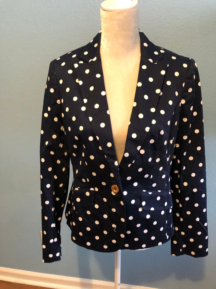 Jones New York-pant suit-navy with white polka dots-sz pants, sz