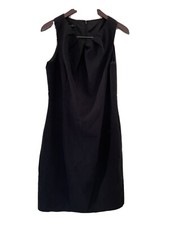 Mango Suit Black Pencil Dress Size L With Neckline Detail and Zip Closure