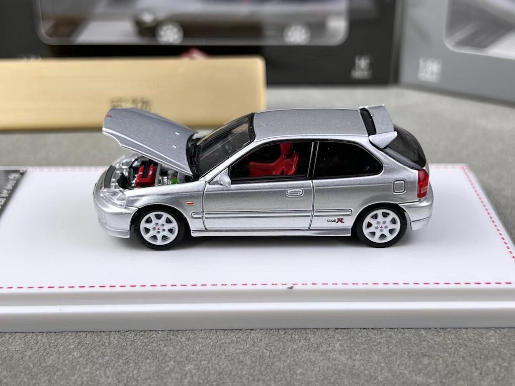 CR FH 1:64 Silver Civic Type R EK9 Hatchback Sport Model Diecast