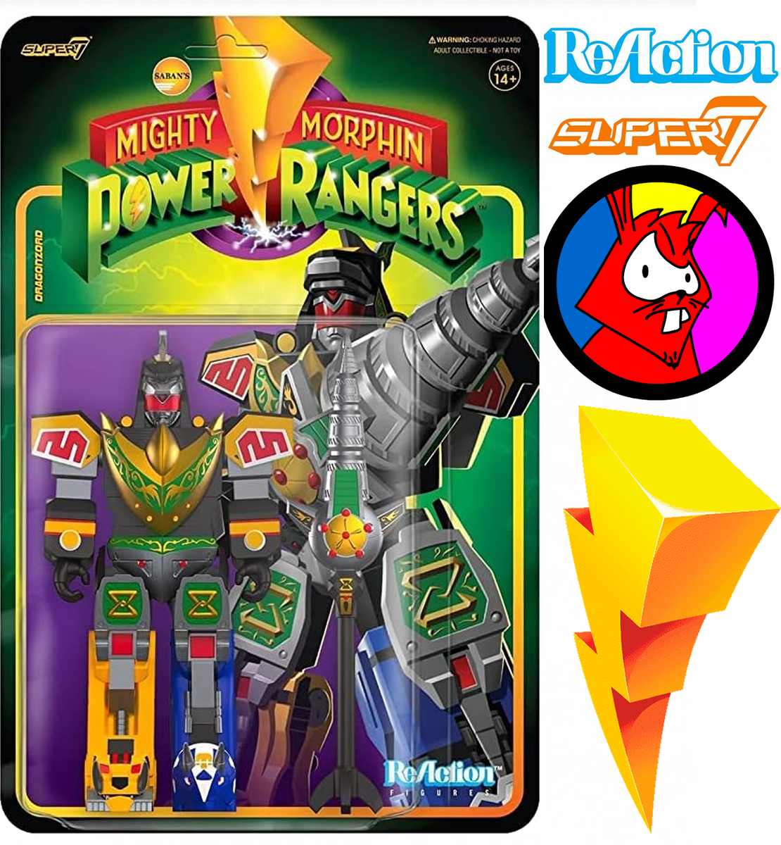 Dragonzord Battle Mode Power Rangers Reaction Super7 6inch