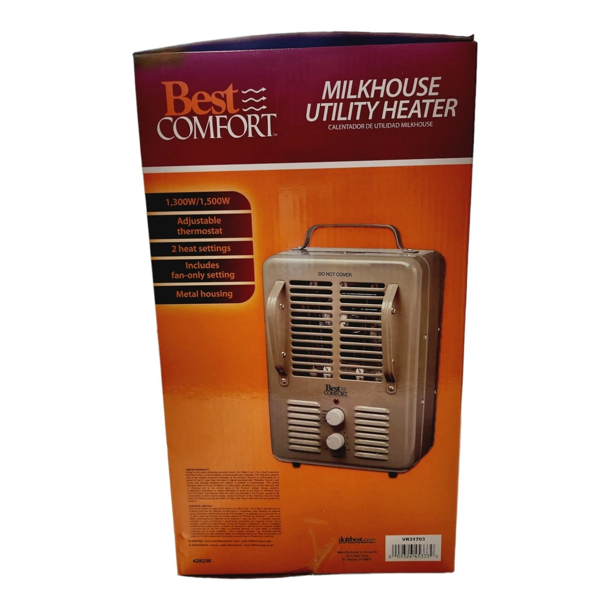 Milkhouse Compact Utility Heater 1500W Best Comfort w/ Overheat Protection  NEW 9326453330 | eBay