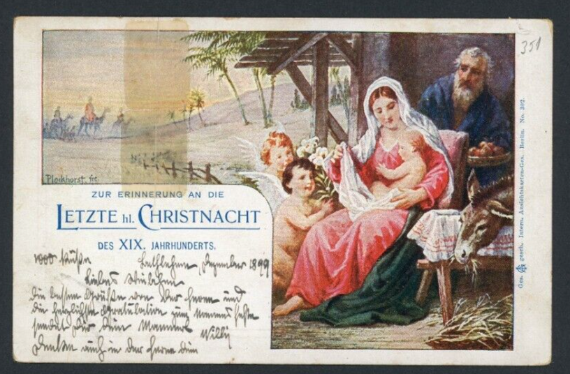 ISRAEL 1899 Last Christmas Postcard Stationery Jerusalem to AUSTRIA